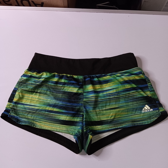 Adidas Dynamic Green and Blue Athletic Shorts - Picture 1 of 6